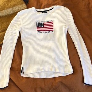 VTG Ralph Lauren Polo White Crewneck Sweater L